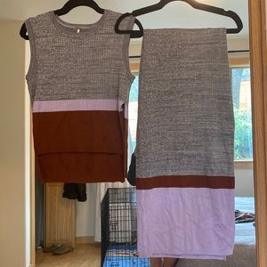 Free people xs two piece sweater set multicolor